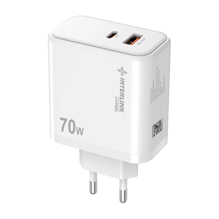 Interlink HYPER 70W Ultra Fast Adapter – USB-C + USB-A Dual Ports Power Adapter | Buy Online in Pakistan - Image 5