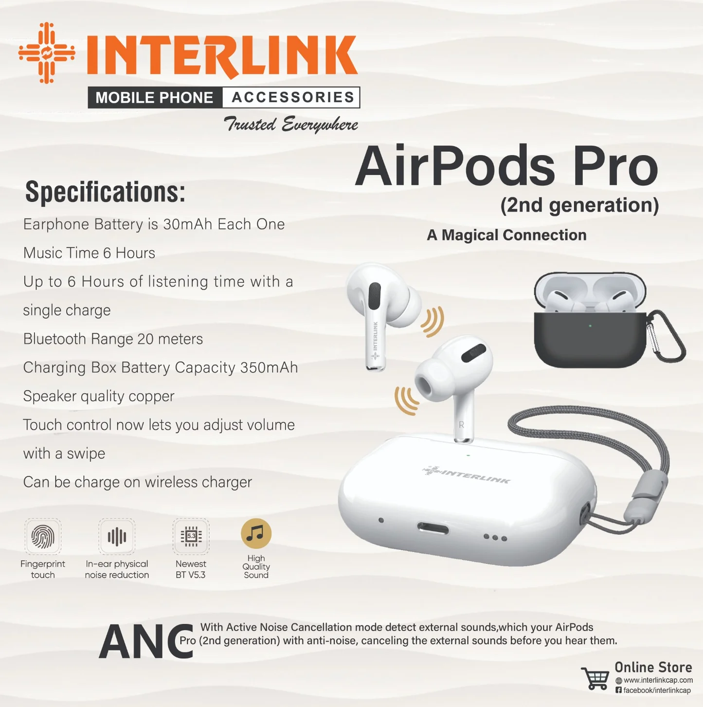 Interlink AirPods Pro 2nd Gen ANC Earbuds — Buy In Pakistan - Image 4