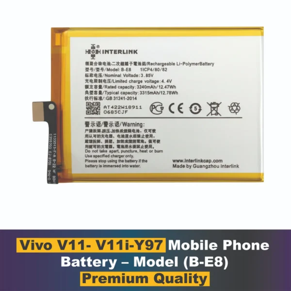 Vivo V11- V11i-Y97– Model B-E8 Mobile phone battery | Buy Online In Pakistan