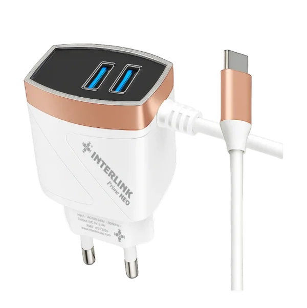 PRIME NEO Charger 2.4A – Fixed Type-C Cable | Works with iphone and Android devices | Buy Online In Pakistan