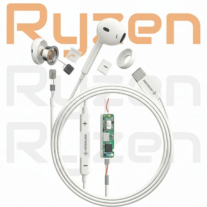Ryzen Elite Series Type-C VoiceChanger Handsfree | ANC & ENC supports made for Iphone and samsung | Buy Online in Pakistan - Image 4
