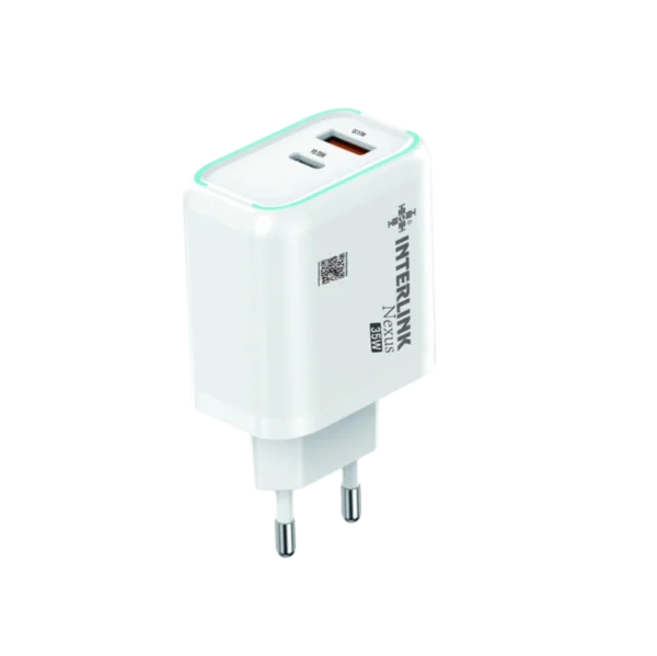 Interlink Nexus 35W Dual Port Fast Charging Adapter | Type-C + USB-A Buy Online in Pakistan